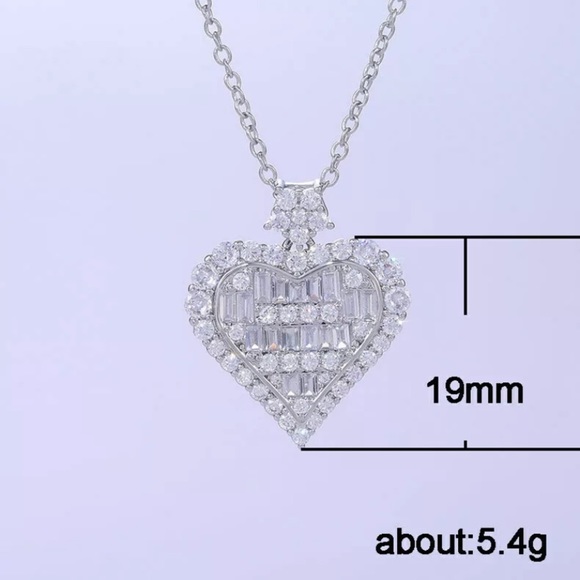 Heart Of The Deal 925 Silver Pendant W White Sapphire - Picture 5 of 15